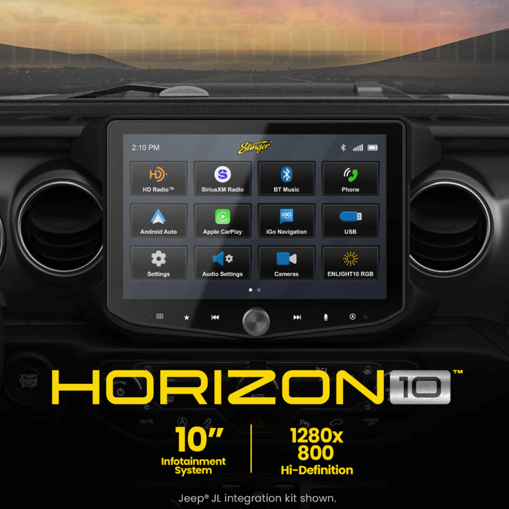 2016-2023 Toyota Tacoma Radio Replacement Kit - Includes 10" Horizon 10 Touchscreen Radio & Plug and Play Installation
