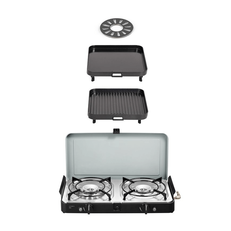 2 Cook 3 Pro Deluxe / Portable 3 Piece / Gas Barbeque / Camp Cooker