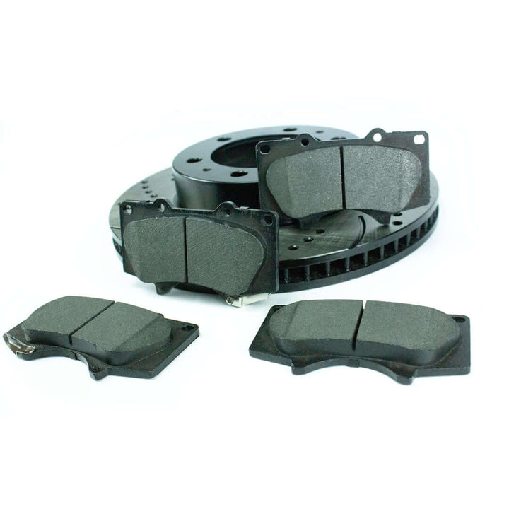 2005-2023 Toyota Tacoma Drilled and Slotted Rotors + Ceramic Brake Pads Combo