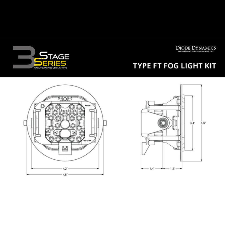 2016-2023 Toyota Tacoma Stage Series 3" LED Fog Light Kit