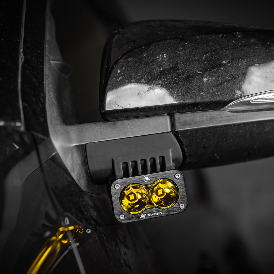 Side Mirror Ditch Light Mount Kit fits 2016-2023 Toyota Tacoma