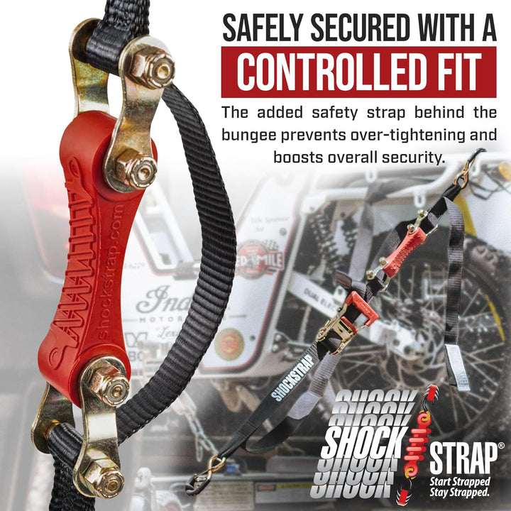 10ft x 1in SHOCKSTRAP® Constant Tension Ratchet Strap, Premium Polyester Webbing, 1,500lb Break Strength, 500lb Working Load Limit