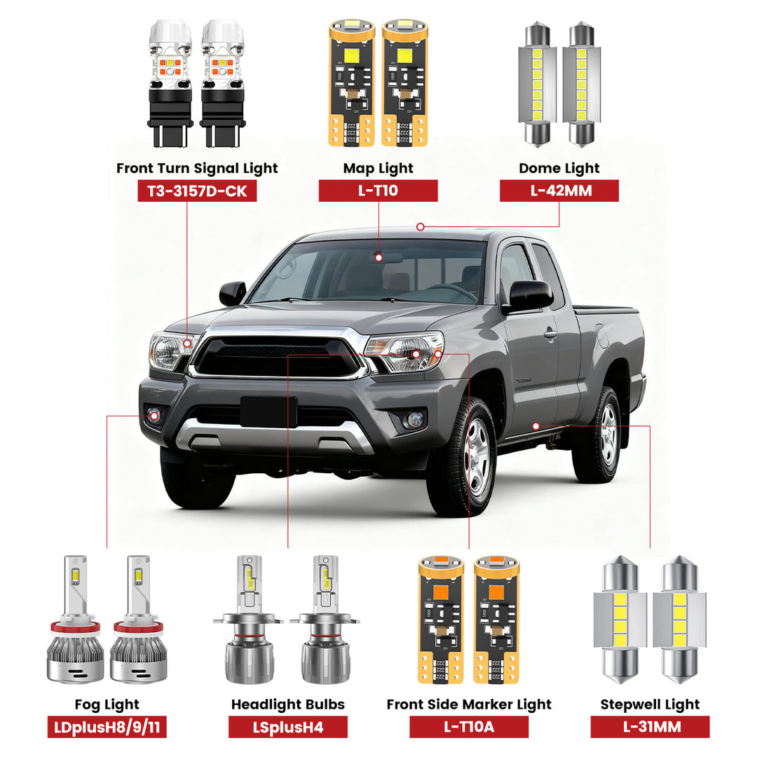 Lasfit LED Bulb Upgrade Kit fits 2001-2015 Toyota Tacoma