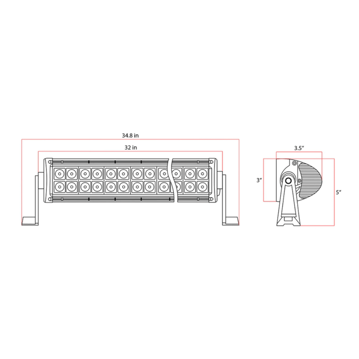 Body Armor 4x4 30" Blackout Double Row LED Light Bar