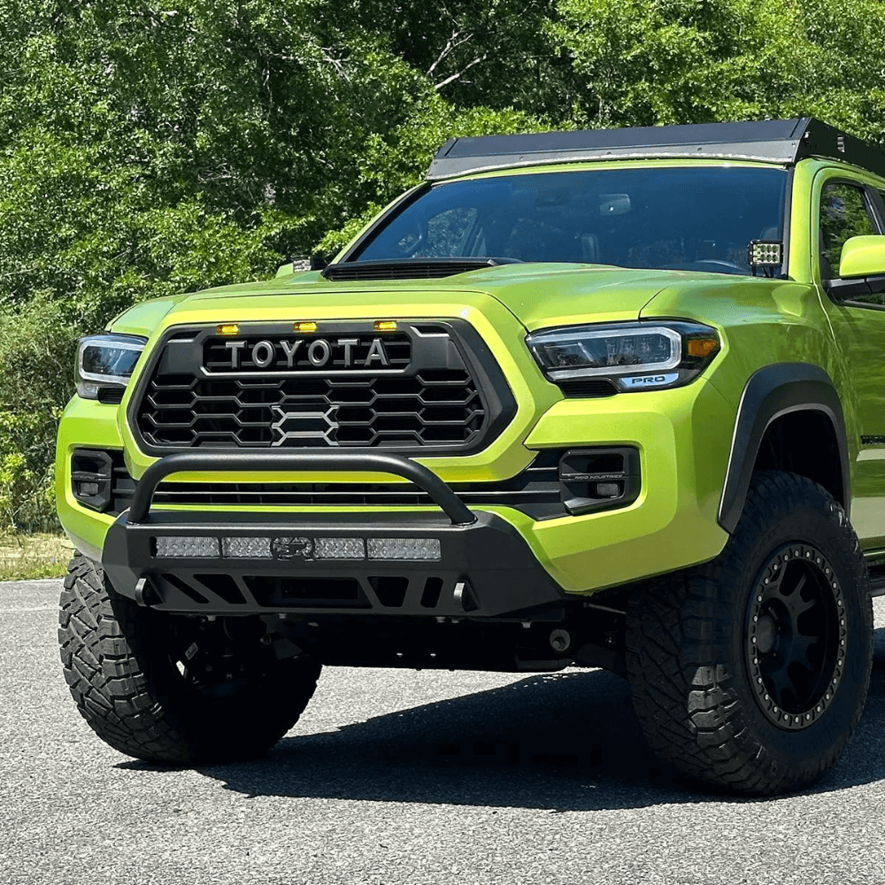 Bull Bar Guard KUAFU Front Winch Bumper For 2016-2023 Toyota Tacoma - Split Type Bull Bar With Winch Mount Split Type Bumper Guard