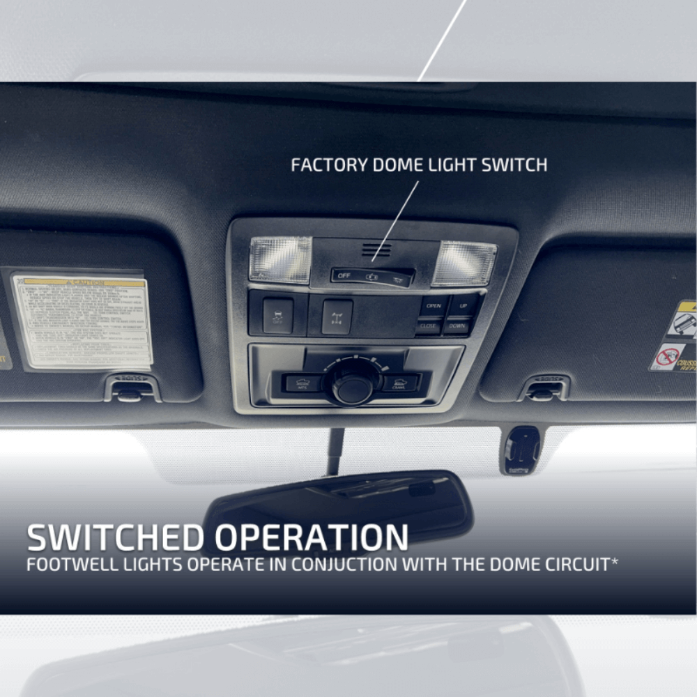 2016-2023 Toyota Tacoma Switched Dual Output Footwell Kit + Interior Lights