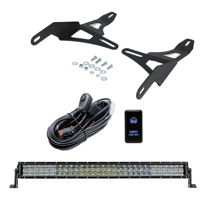 32" Lower Bumper Flush Slim Light Bar Mounting Brackets Fits 2016-2023 Toyota Tacoma