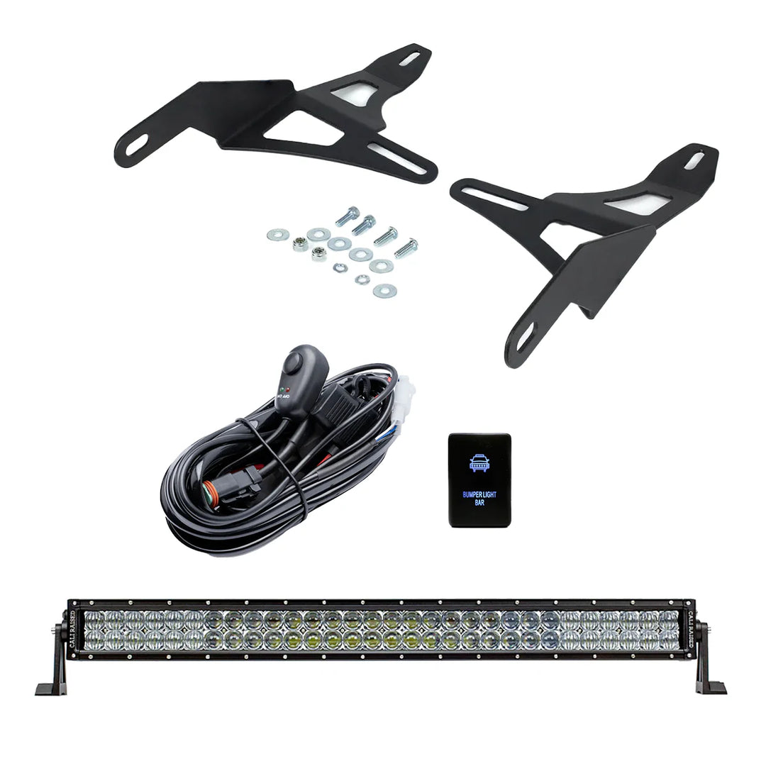 32" Lower Bumper Flush Slim Light Bar Mounting Brackets Fits 2016-2023 Toyota Tacoma