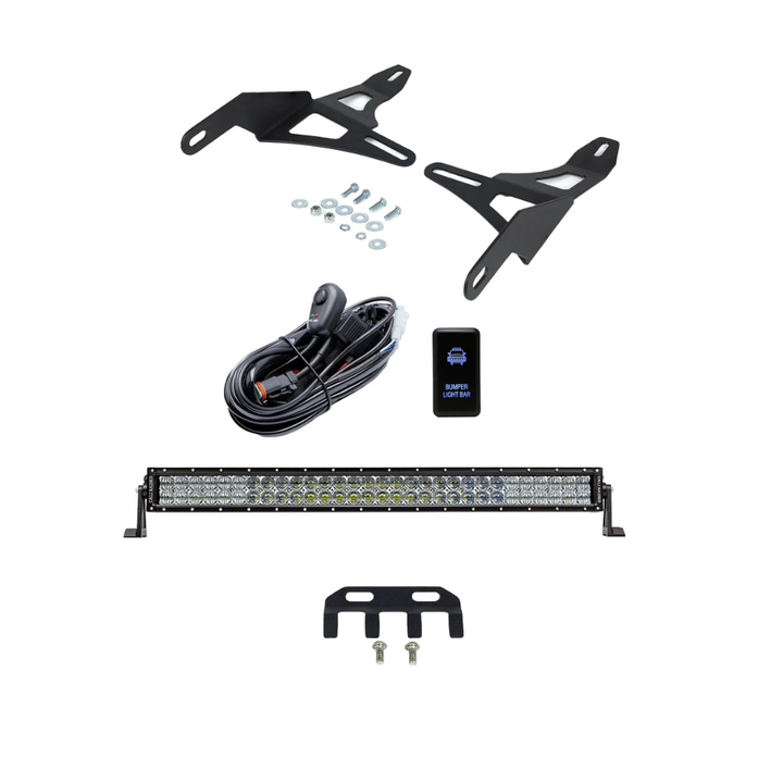 32" Lower Bumper Flush Slim Light Bar Mounting Brackets Fits 2016-2023 Toyota Tacoma