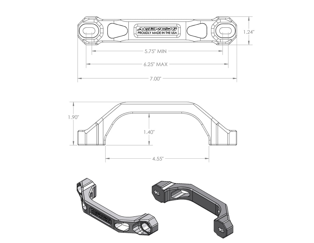 Agency 6 Billet Grab Handles 6" - Pair
