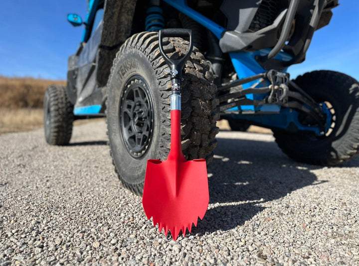Krazy Beaver Mini Shovel | Textured Red Head / Black Handle | + Guard