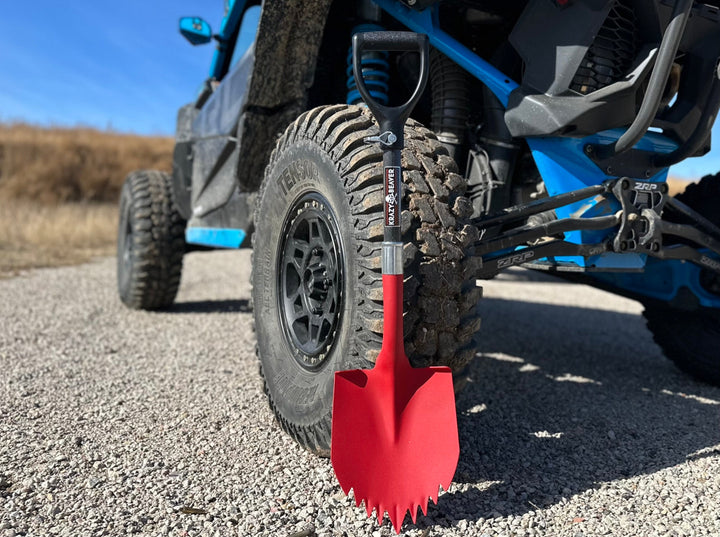 Krazy Beaver Shorty Shovel | Textured Red Head / Black Handle | ATV / UTV