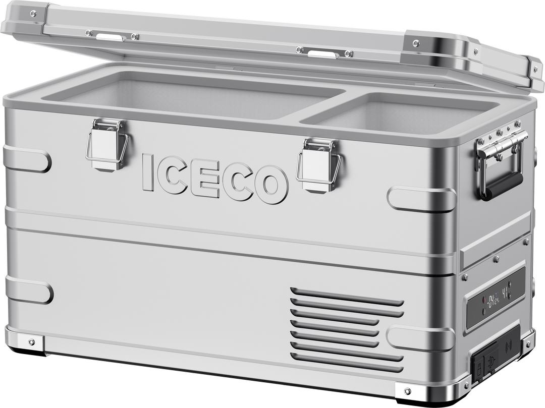 APL35 Dual Zone Aluminum Silver Fridge | ICECO | 35 LT