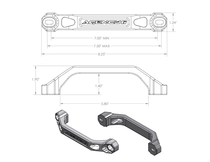 Agency 6 Billet Grab Handles - Pair