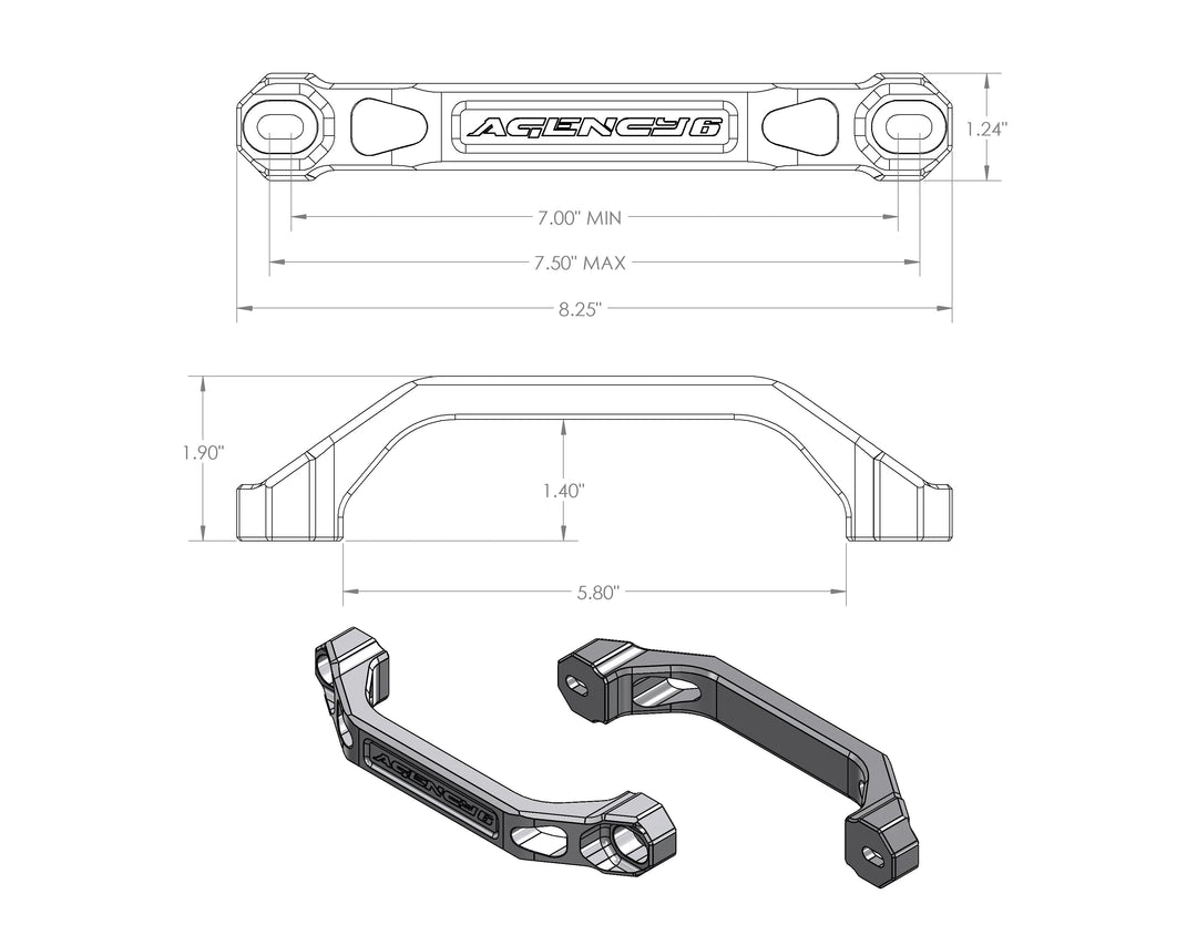 Agency 6 Billet Grab Handles - Pair