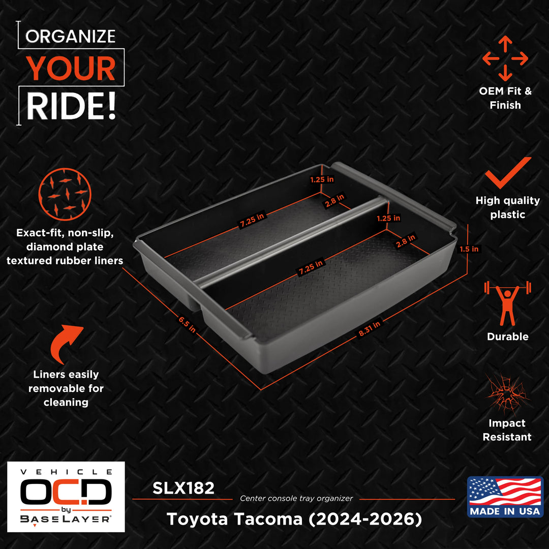 Center Console, Glove Box and Tray Organizer Set fits 2024+ Toyota Tacoma