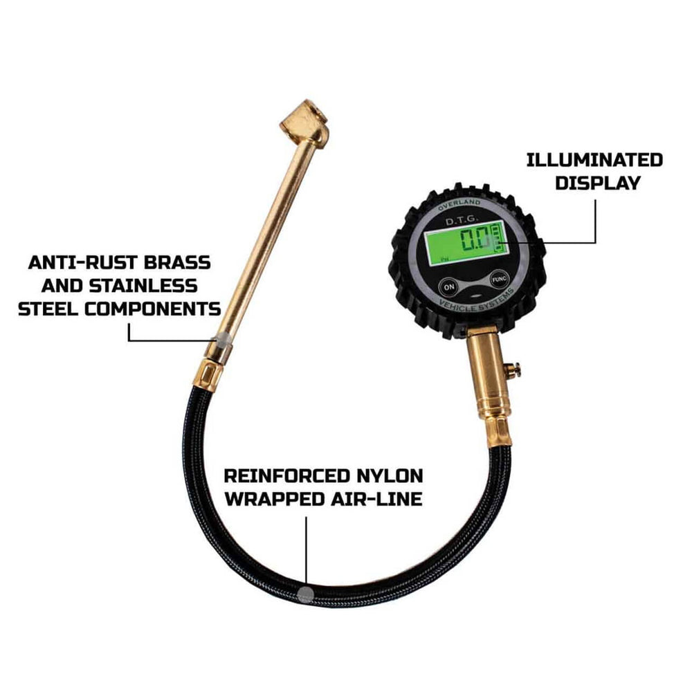 Digital Tire Gauge with Valve Kit & Storage Bag