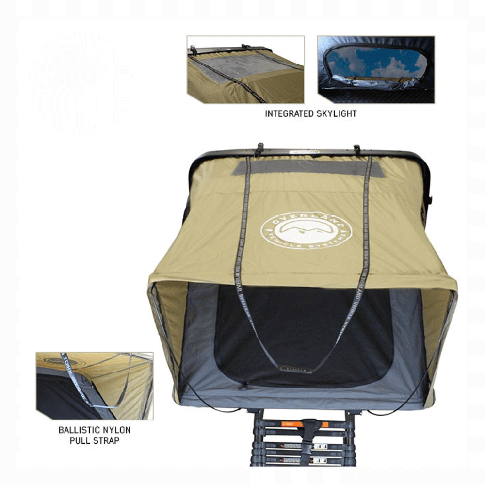 HD Bundu Cantilever Hard Shell Roof Top Tent, Grey Body & Green Rainfly