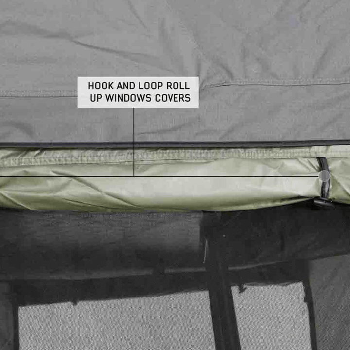 HD Nomadic 2 Roof Top Tent Annex Green Base With Black Floor & Travel Cover