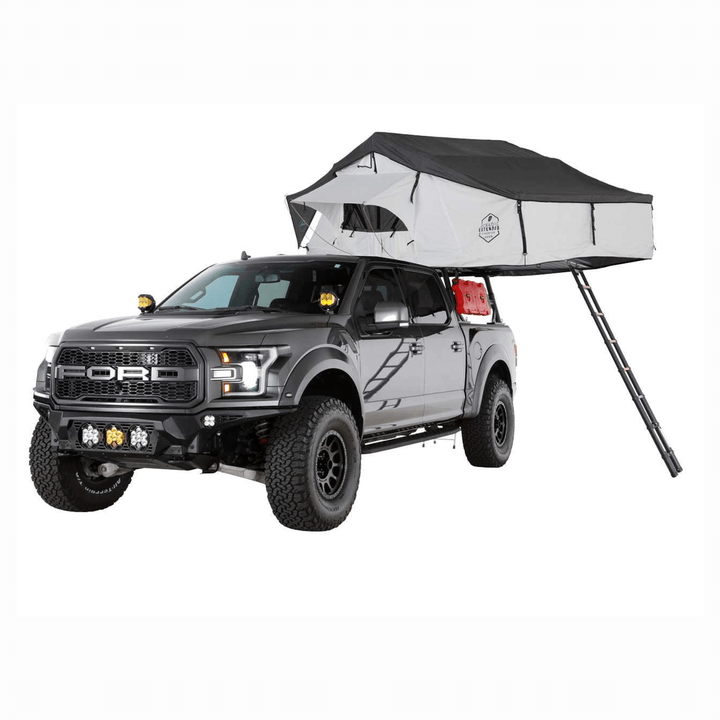 HD Nomadic 3 Arctic White Extended Soft Shell Roof Top Tent, White Body Dark Grey Rainfly