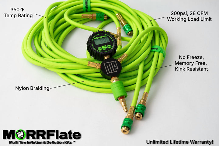 MORRFlate Braided Quad+: 4-Tire Hose Kit, Up to 155" Wheelbase