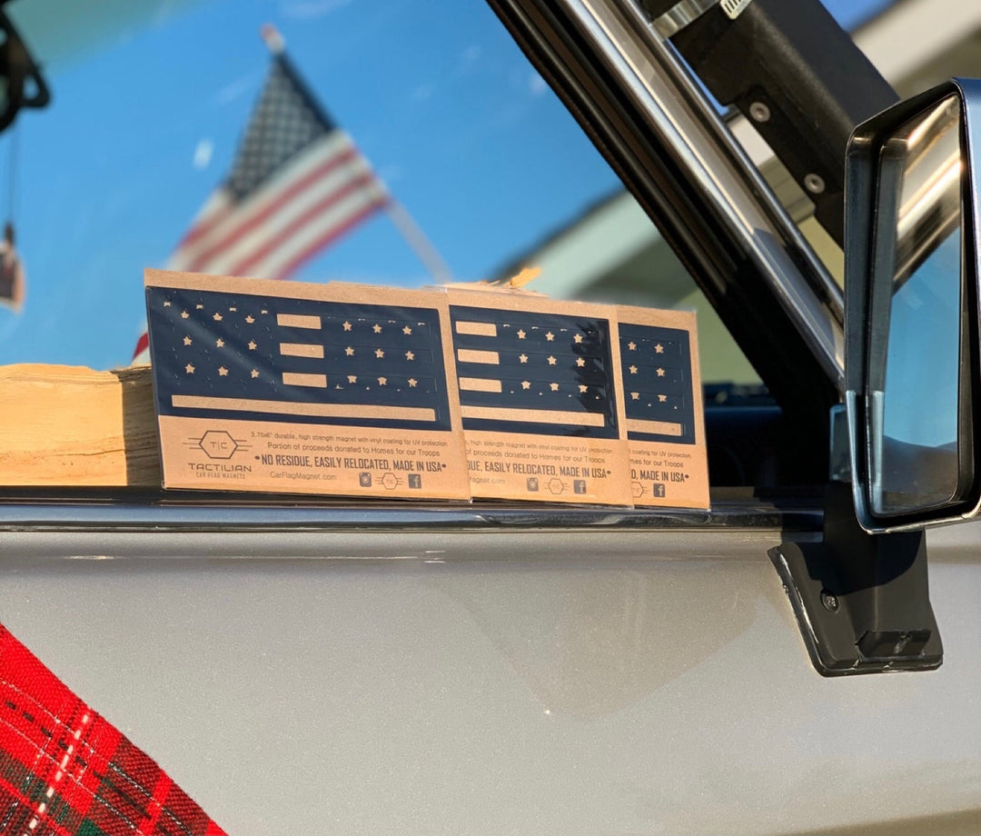 American Flag Vehicle Magnets - Black