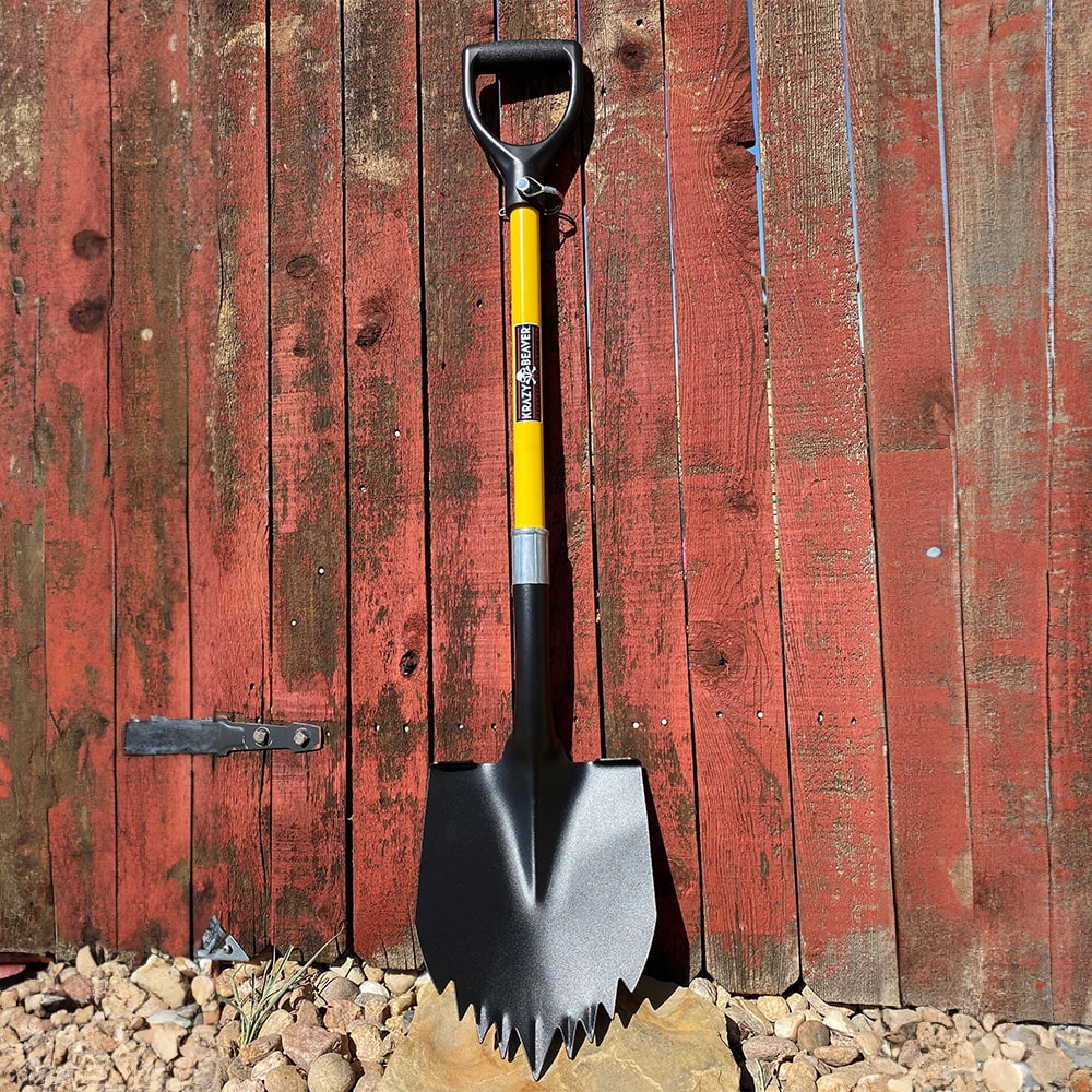 Krazy Beaver Shovel Black Textured With Yellow Handle