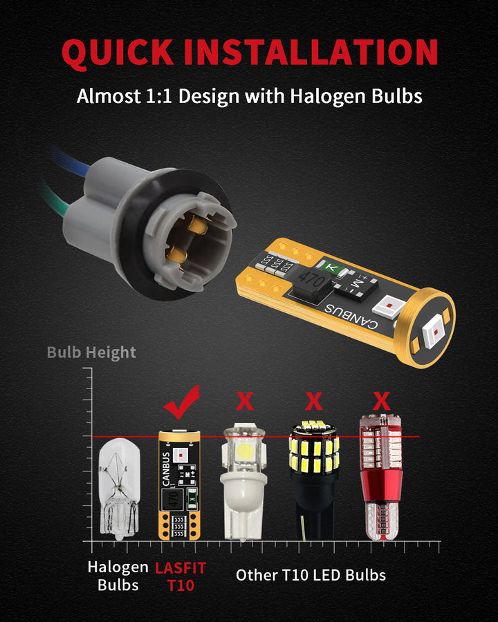 Lasfit LED Bulb Upgrade Kit fits 2001-2015 Toyota Tacoma