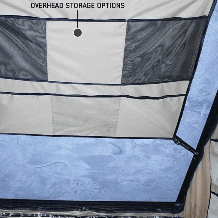 LD TMON Clamshell Aluminum Hard Shell Roof Top Tent - 2 Person Capacity, Tan Body & Green Rainfly