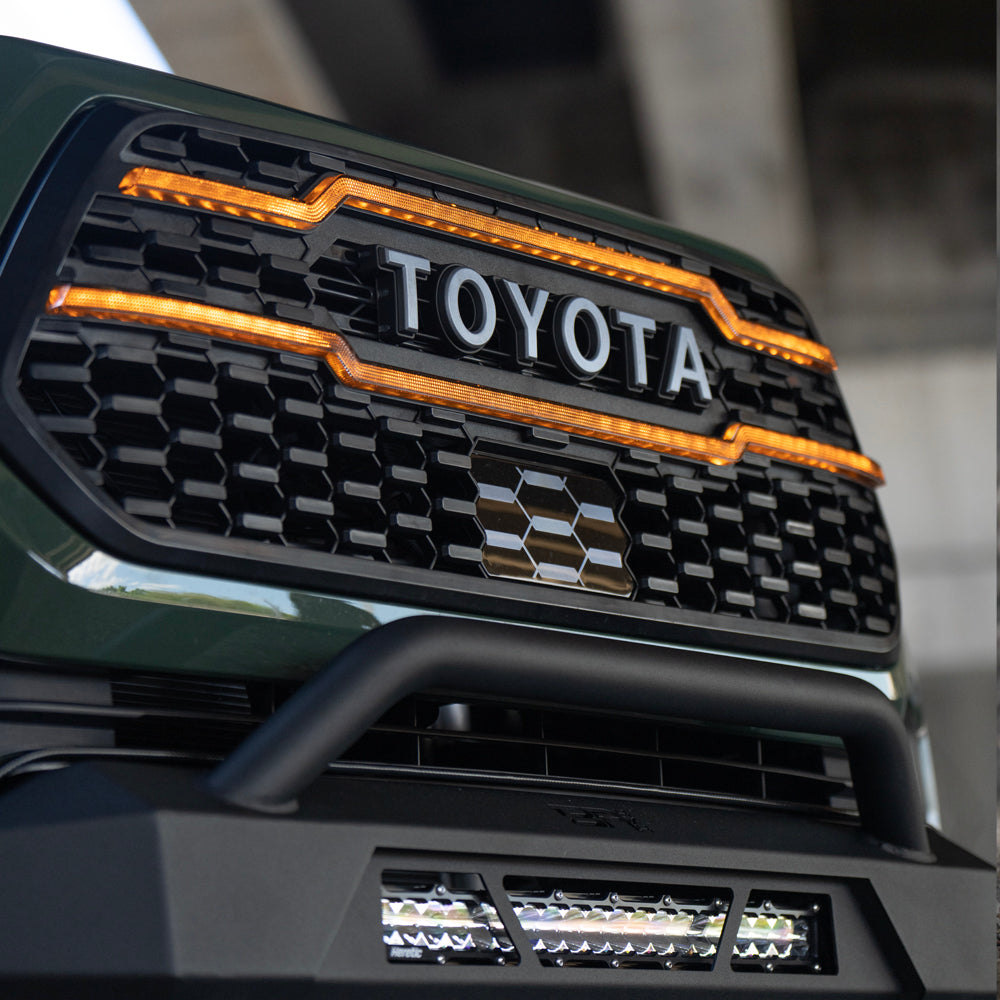 Raptor Style Amber LED Grille Light Kit For 2016-2021 Toyota Tacoma TRD Pro – 4 Yellow Markers