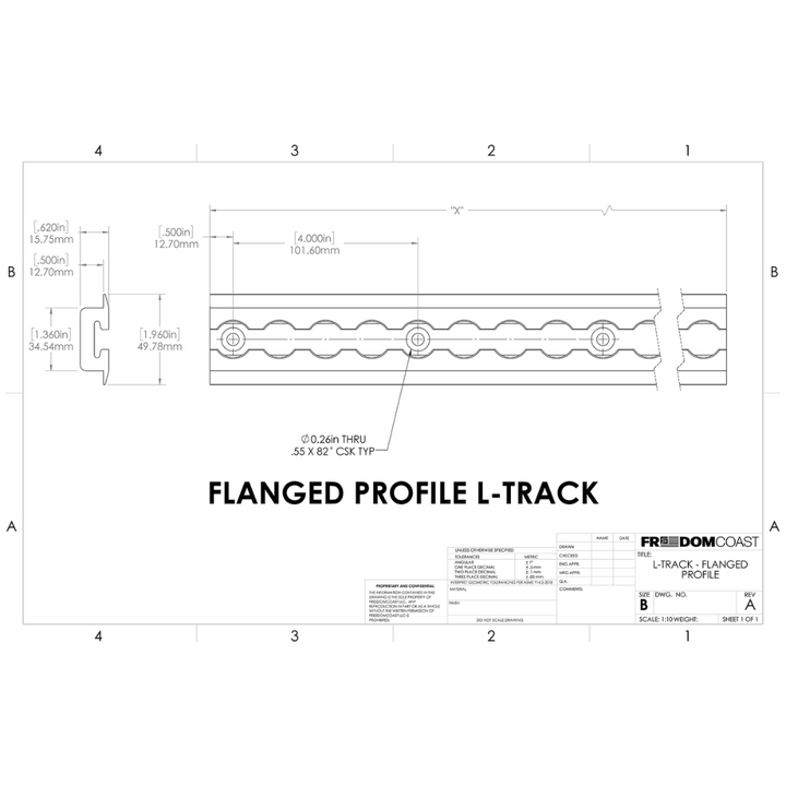 Logistics Track (L Track) - Flanged