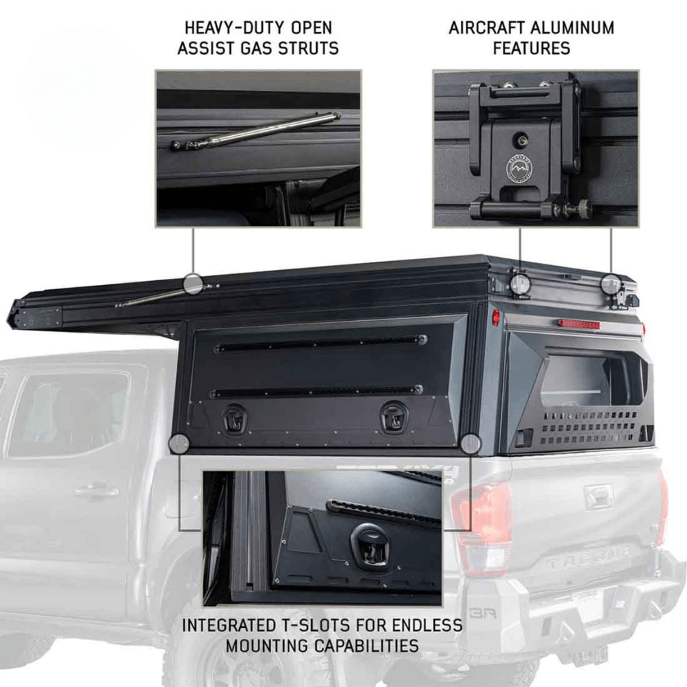 MagPak - Camper Shell/Roof Top Tent Combo with Lights, Rear Molle Panel, Side Tie Downs, Front & Rear Windows