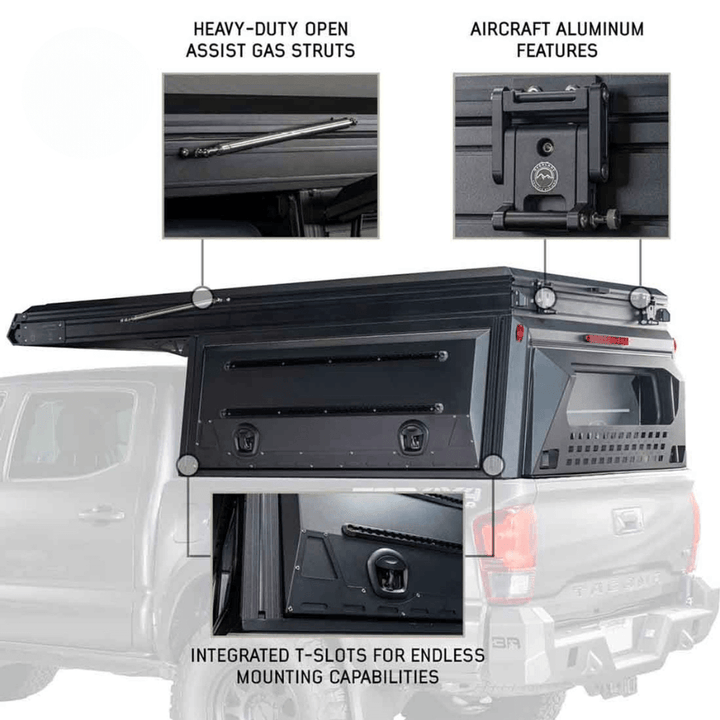 MagPak - Camper Shell/Roof Top Tent Combo with Lights, Rear Molle Panel, Side Tie Downs, Front & Rear Windows