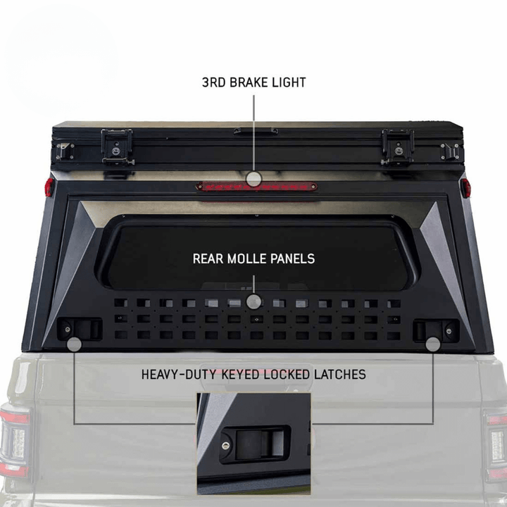 MagPak - Camper Shell/Roof Top Tent Combo with Lights, Rear Molle Panel, Side Tie Downs, Front & Rear Windows