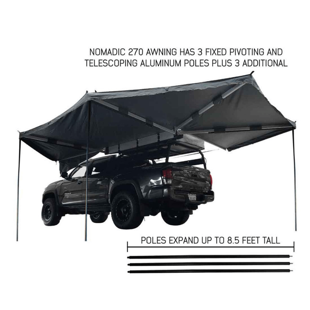 Nomadic Awning 270 Degree - Dark Gray with Black Cover