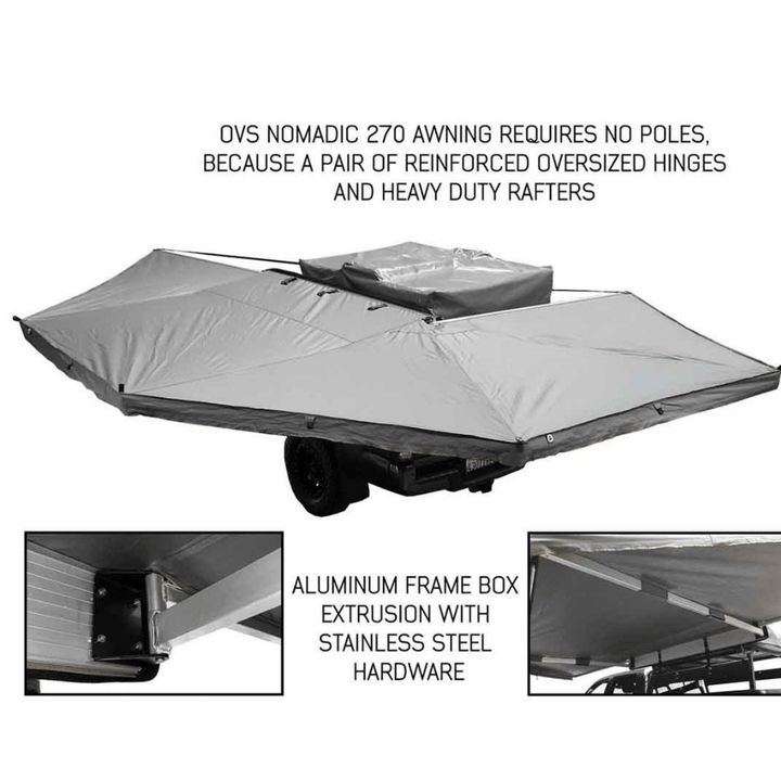 Nomadic Awning 270 Degree - Dark Gray with Black Cover