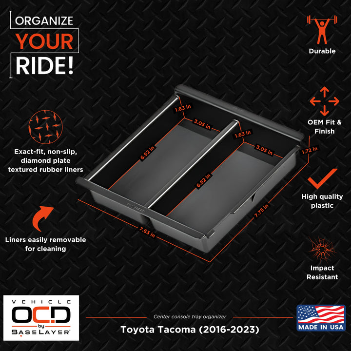 Organizer Set: Console, Glove Box & Tray fits 2016-2023 Toyota Tacoma
