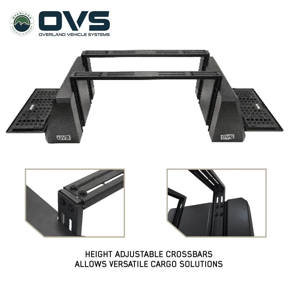 Pod Rack Universal Bed Storage System with Adjustable Crossbars and Lock Latches