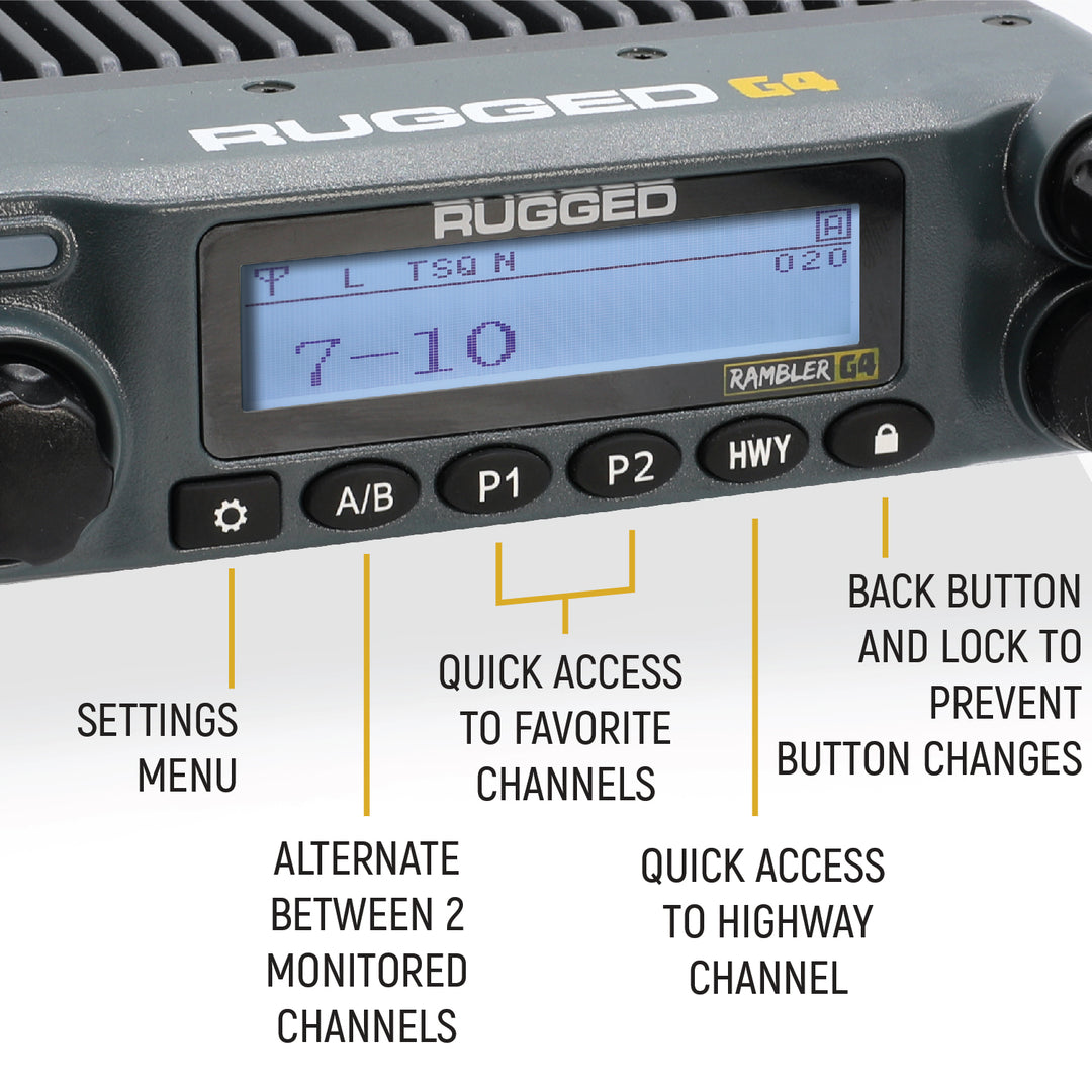 Rambler G4 GMRS Mobile Radio with Antenna Radio Kit