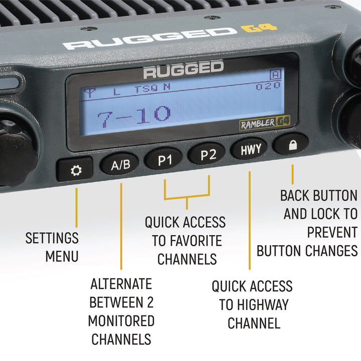 Rambler G4 GMRS Mobile Radio with Antenna Radio Kit