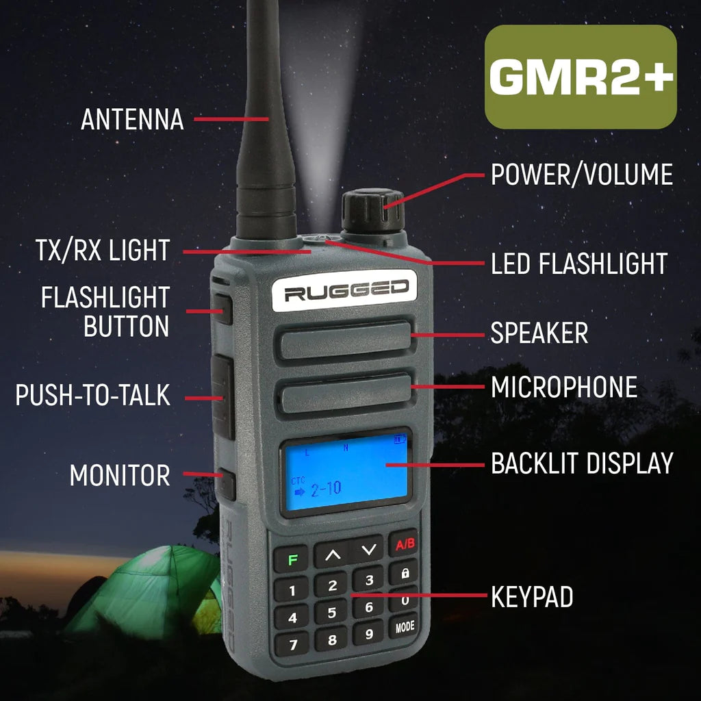 Gmr302 Rig Rugged GMR2 GMRS/FRS with Hand Mic