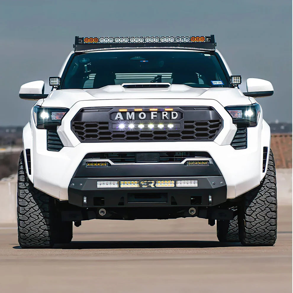 TRD PRO Style Front Grille w/ LED Off-Road Lights, Amber Lights and DIY Letters fits 2024+ Toyota Tacoma