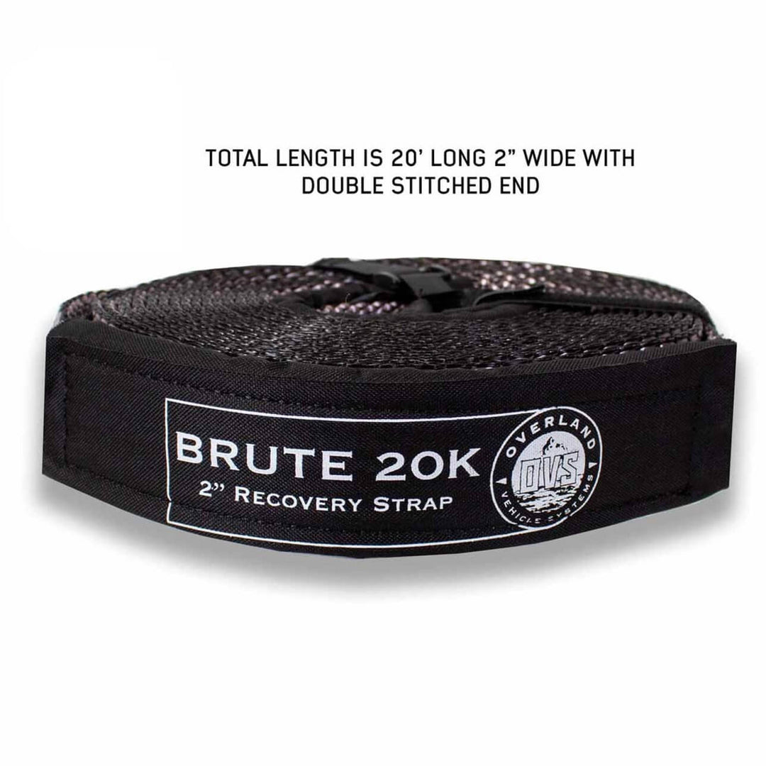 Tow Strap 2" x 30' 20,000 LB. Gray W/ Black Ends