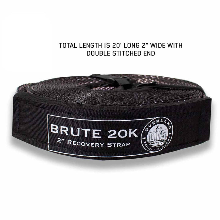 Tow Strap 2" x 30' 20,000 LB. Gray W/ Black Ends