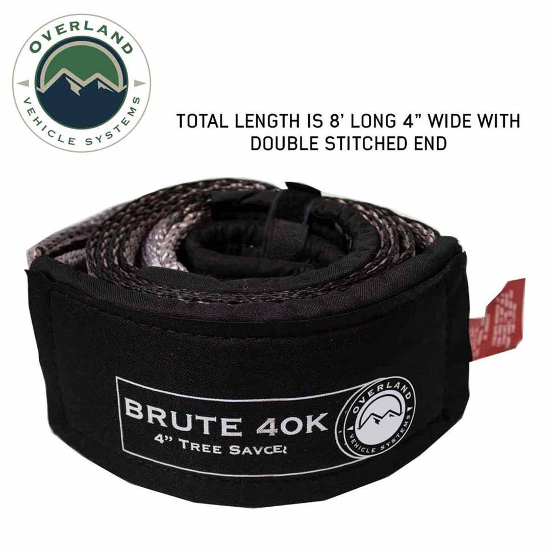 Tree Saver Tow Strap 40,000 lb. 4" x 8' Gray With Black Ends & Storage Bag
