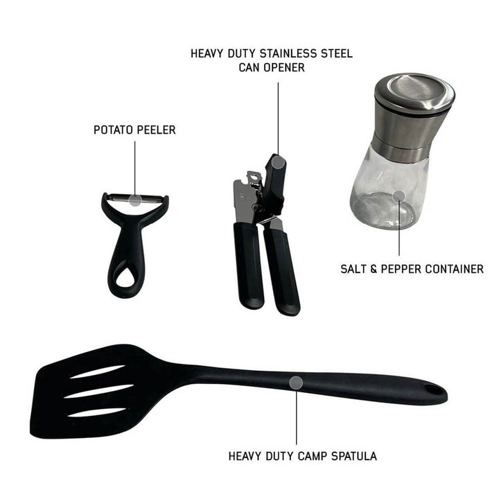 Ultimate 39 Piece Utensil Set - Black Powder Coat Universal