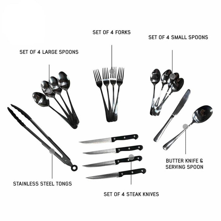 Ultimate 39 Piece Utensil Set - Black Powder Coat Universal