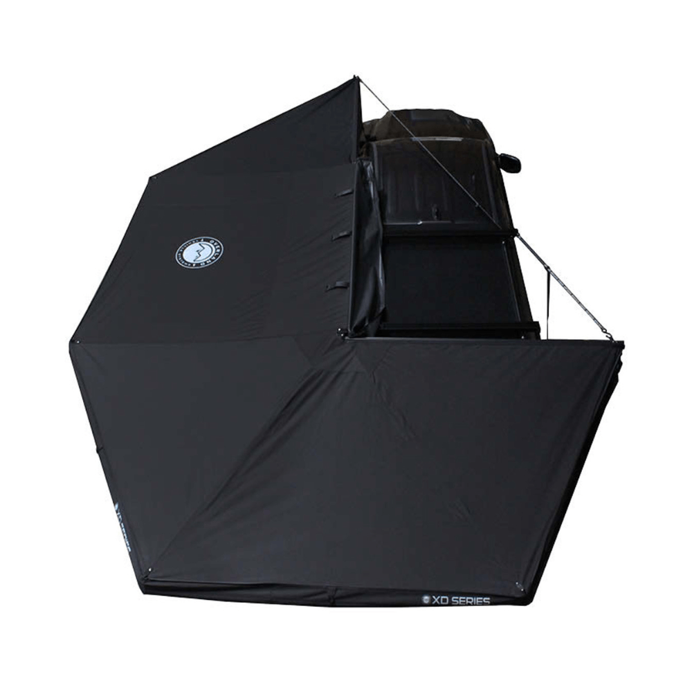 XD Nomadic 270 Degree Awning W/Lights & Black Out - Black Body, Grey Trim & Black Travel Cover