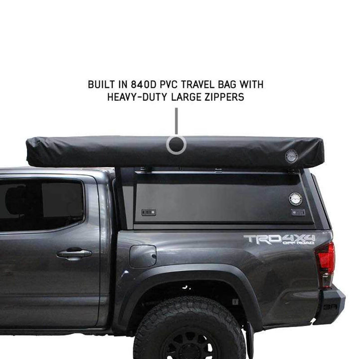 XD Nomadic 270 Degree Awning W/Lights & Black Out - Black Body, Grey Trim & Black Travel Cover