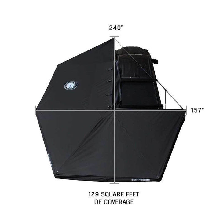 XD Nomadic 270 Degree Awning W/Lights & Black Out - Black Body, Grey Trim & Black Travel Cover